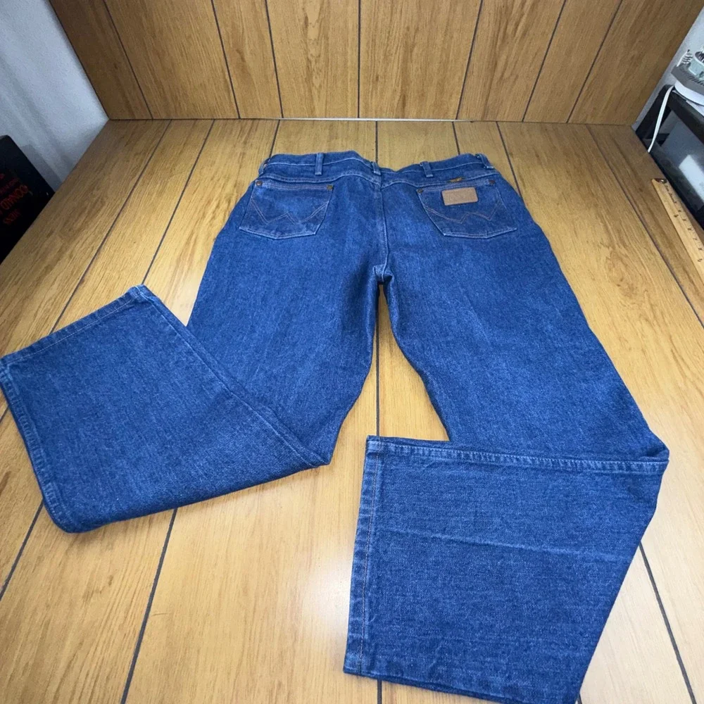 Wrangler 936PWD Cowboy Cut Slim Fit Jeans Mens 38x29 Blue Indigo Denim Straight